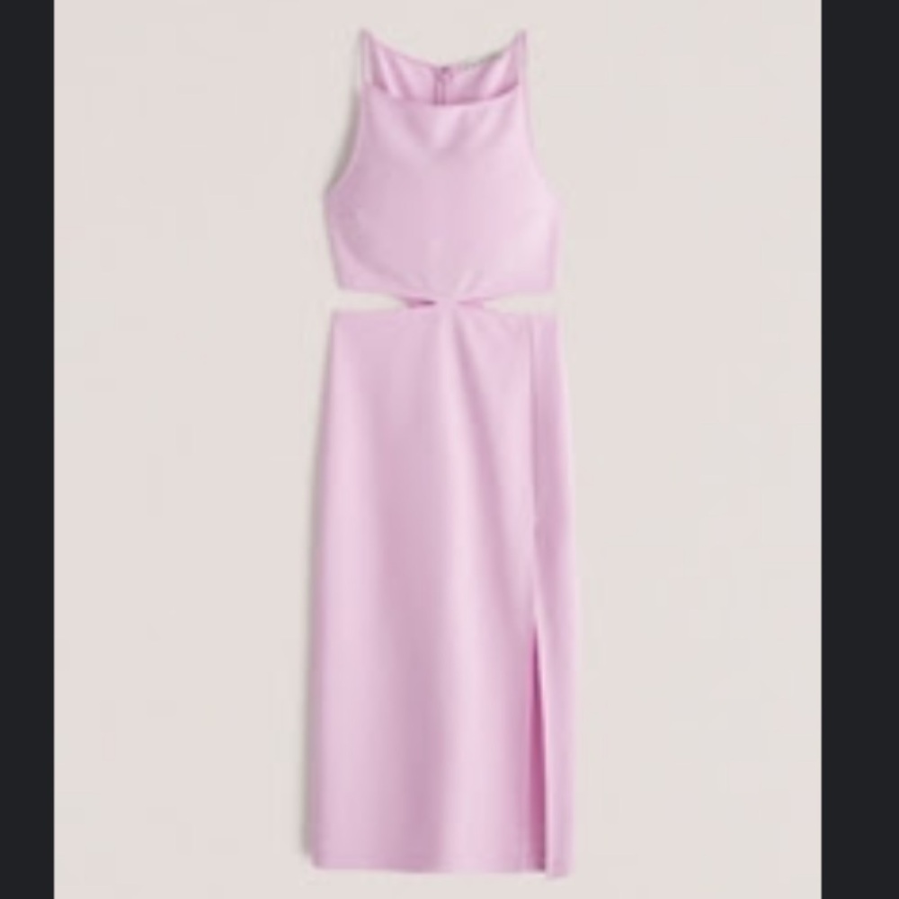 Boatneck Side Cutout Midi Dress